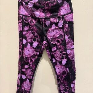 CVG Purple Mermaid Skulls Capri Leggings